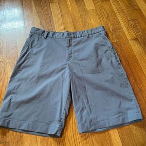 NIKE | golf shorts flat front chino blue grey stripe 34